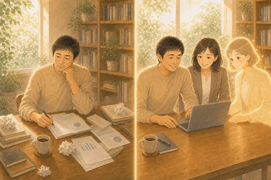 一人で悩む社長と、隣に誰かがいる安心